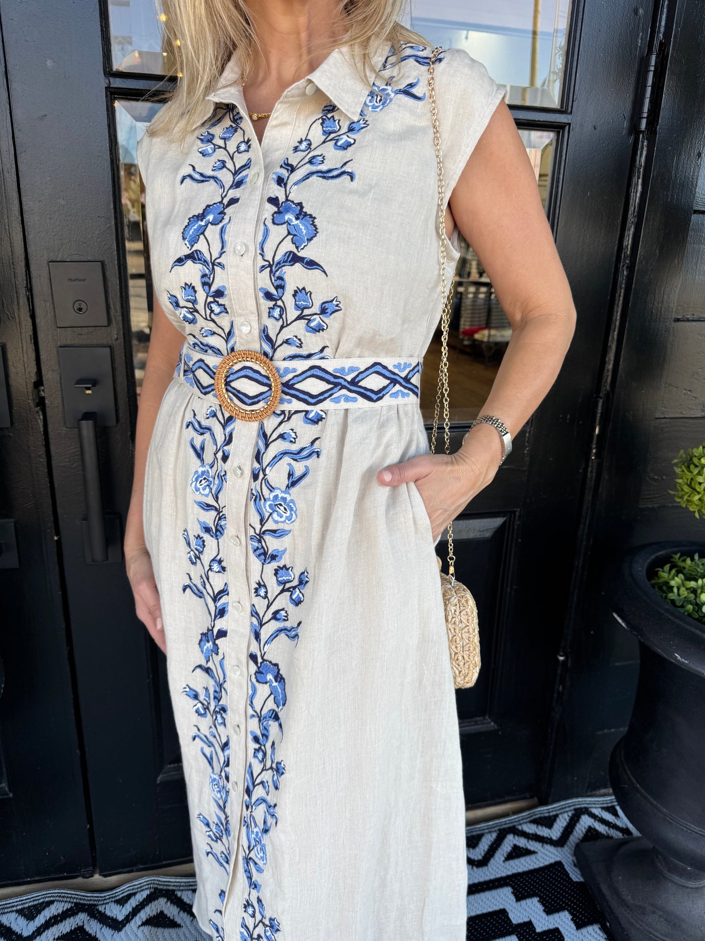 Spartina Janine Midi Dress Flax
