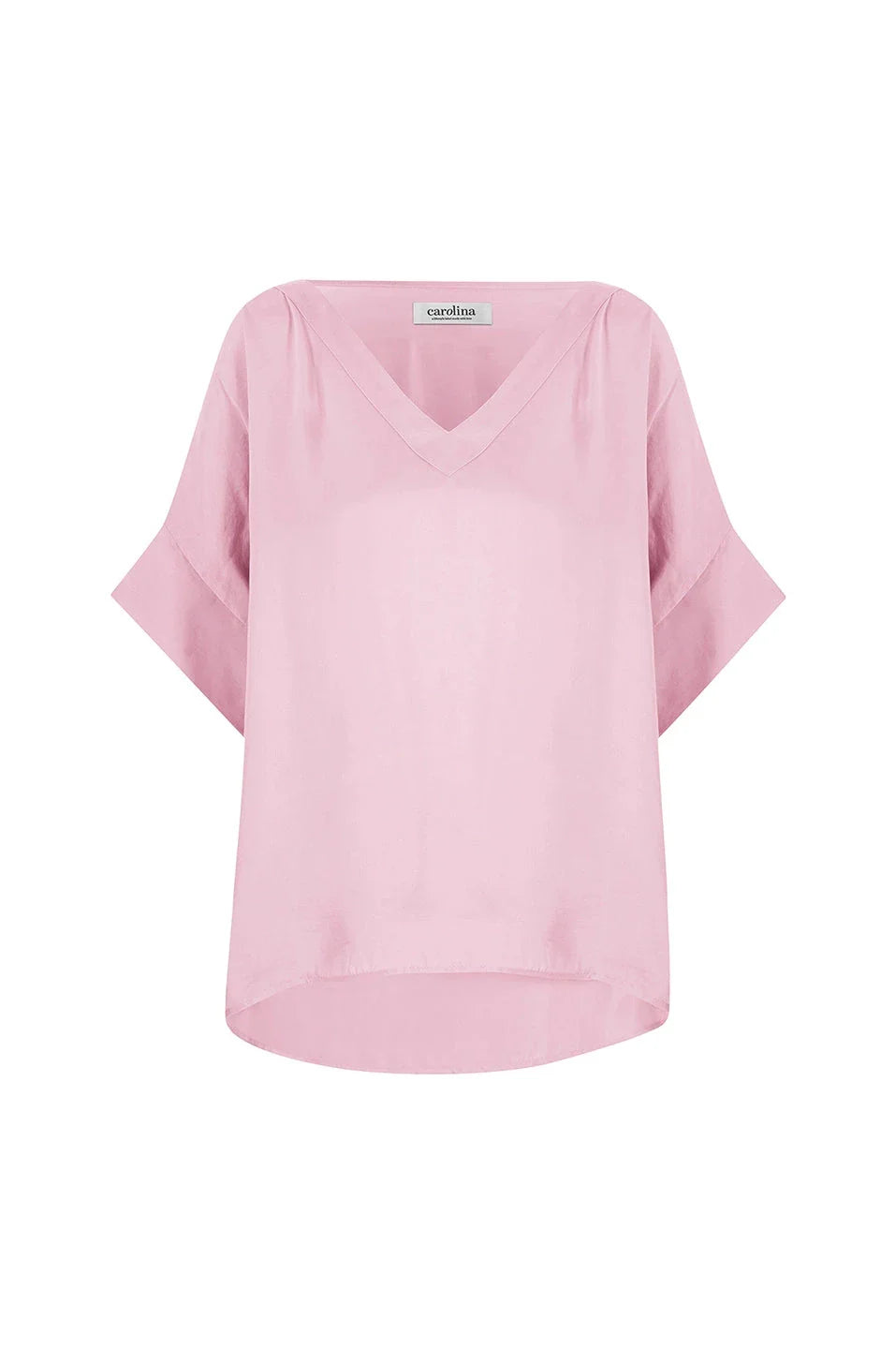 Bianca Short Sleeve Top Blush with V Neck