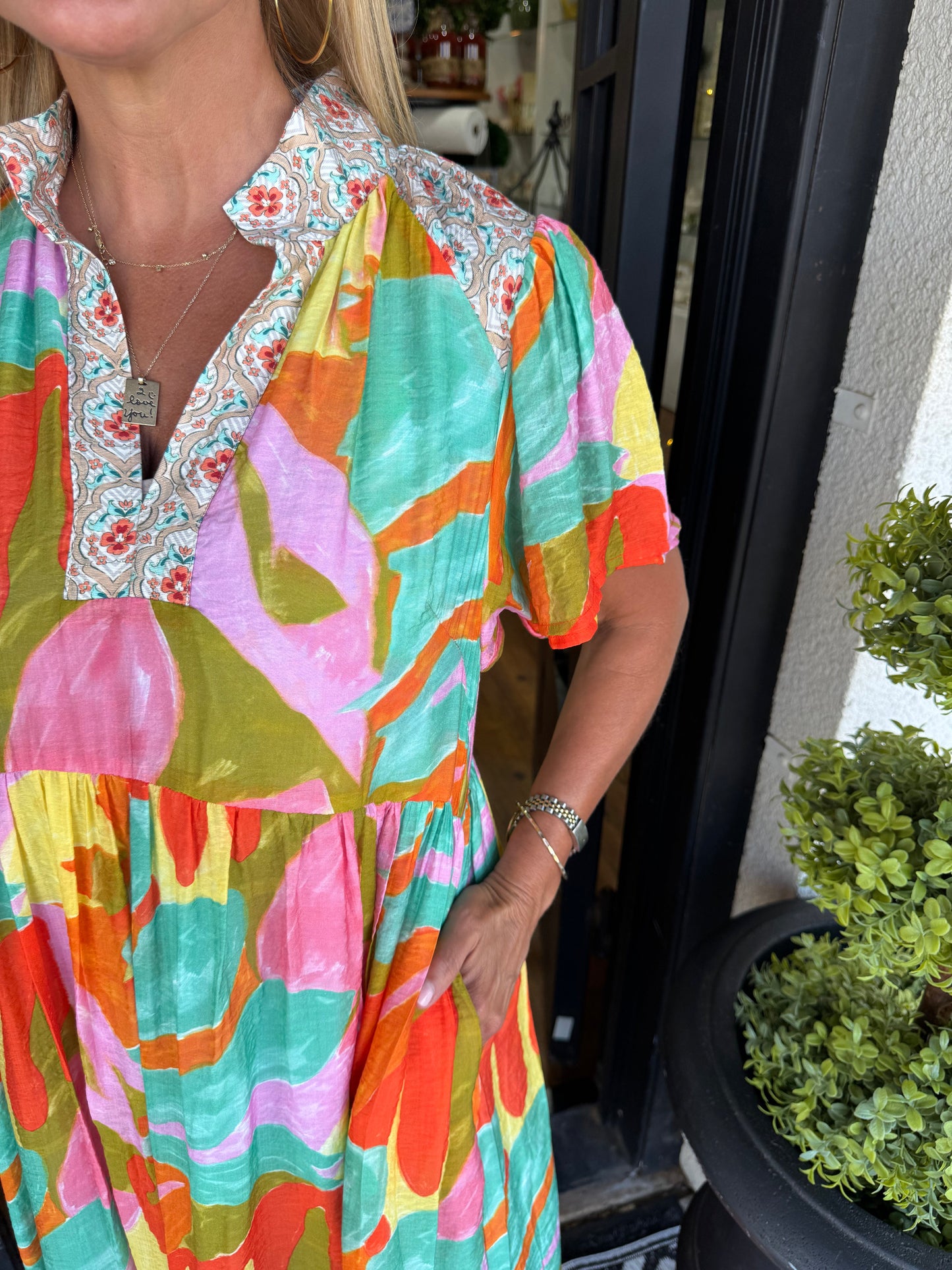 Kennedy Dress - Tangerine Mix