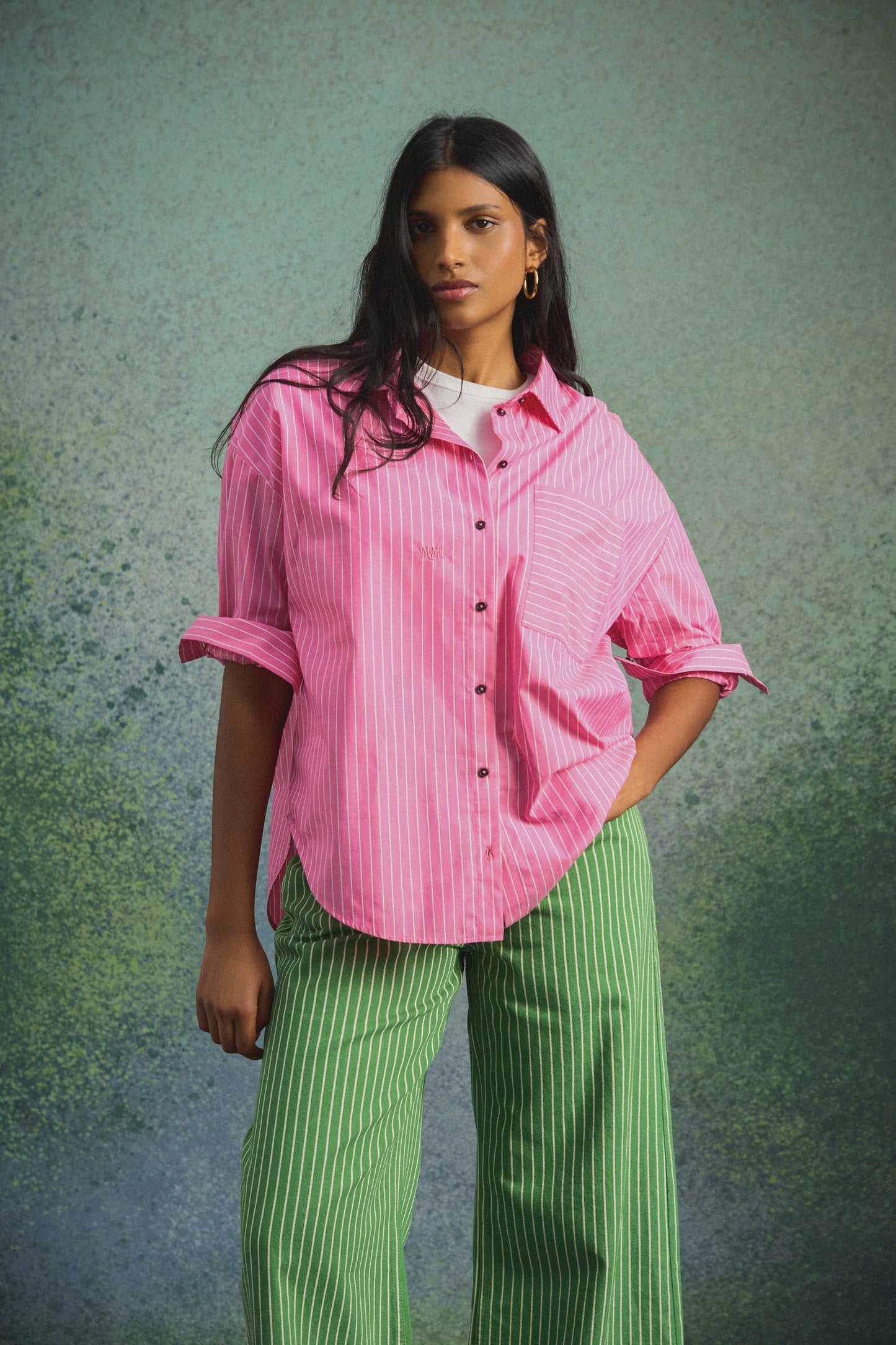 CHEMISE OMER RAYURES ROSES