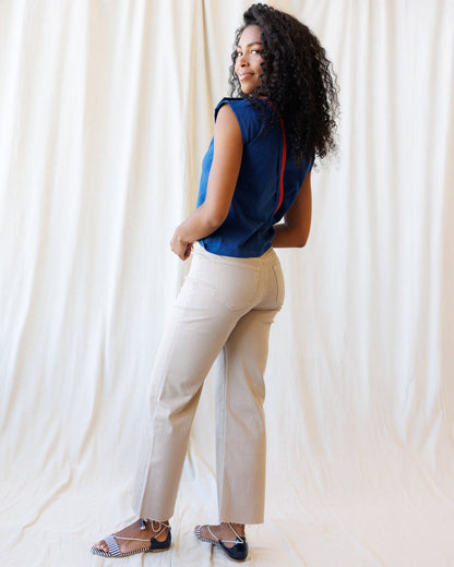 High-Rise Wide Leg Ankle Front Yoke