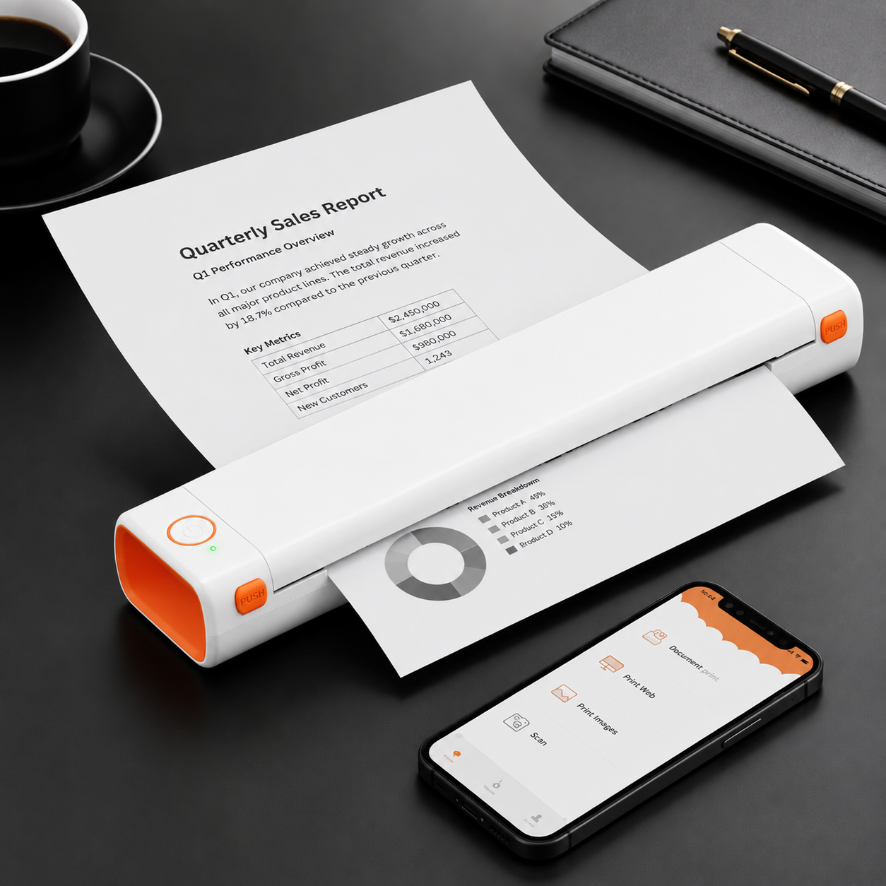 🔥Portable Printer Wireless, Compatible With Phone & Laptop