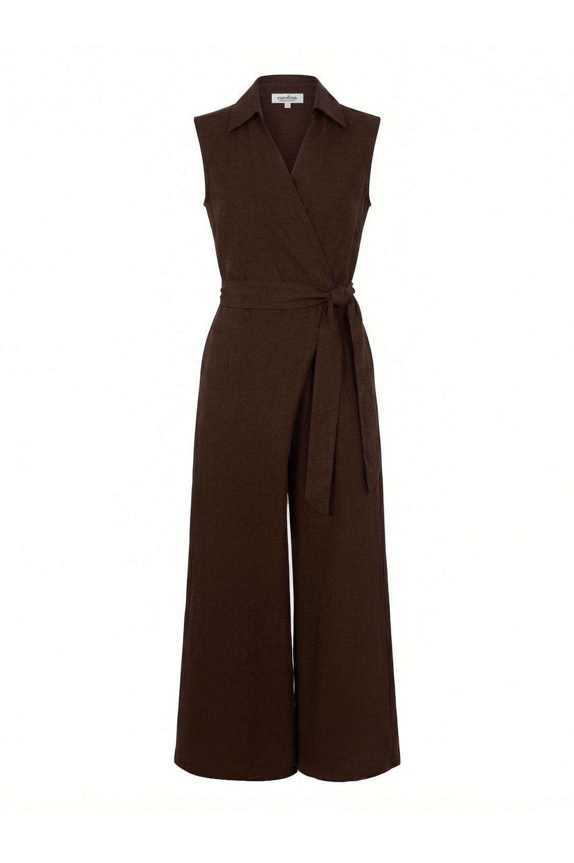 Alex Sleeveless Jumpsuit in Brown
