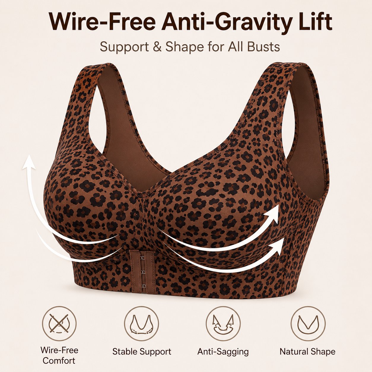 🔥LAST DAY 57% OFF - 🖤Front Closure Posture Corrector Wireless Support Bra