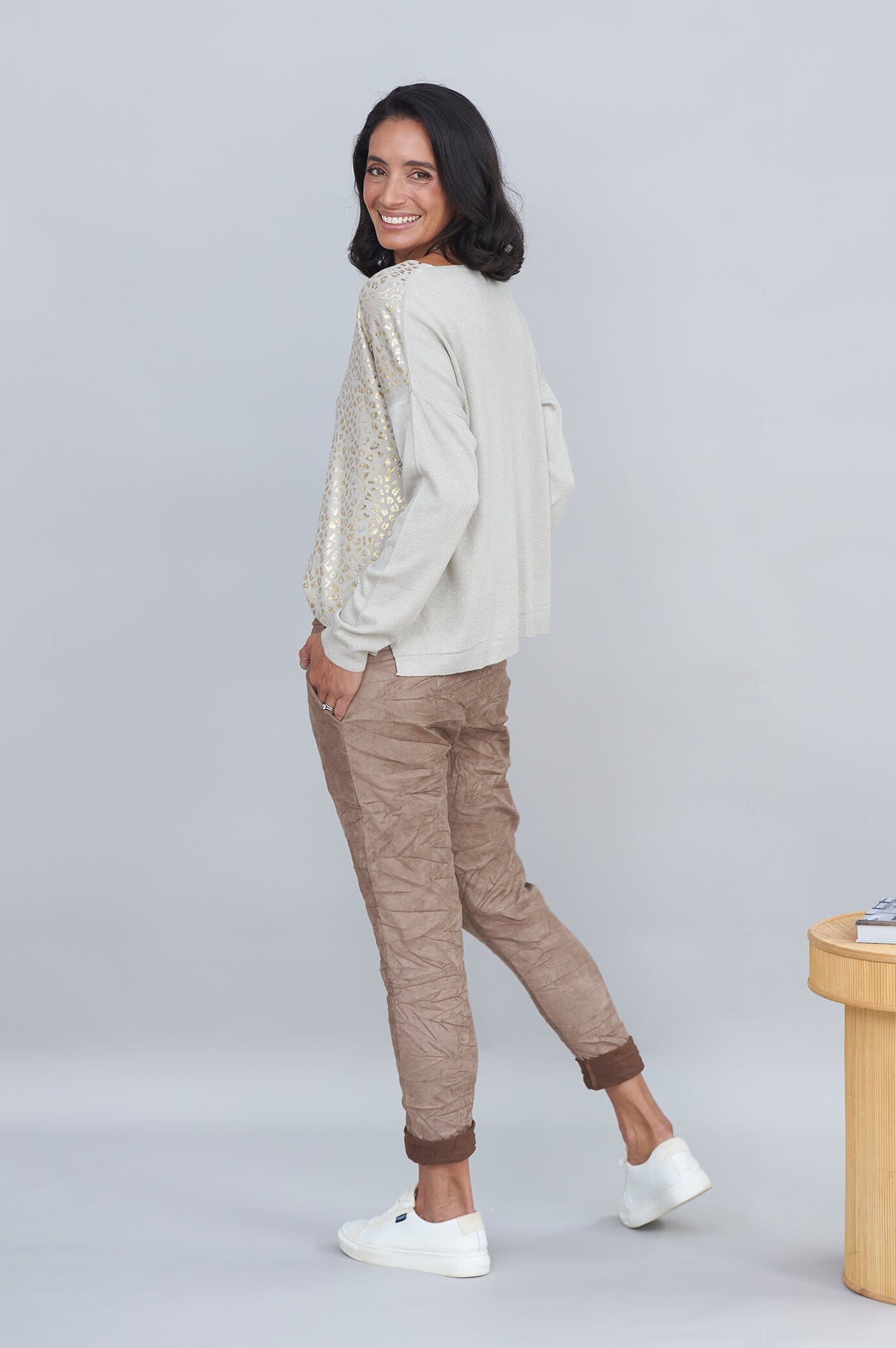 Araya Animal Print Jumper Ivory