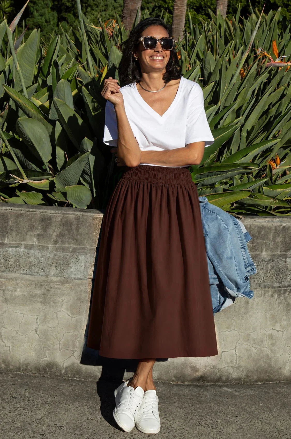 Brooke Midi A-Line Skirt Chocolate