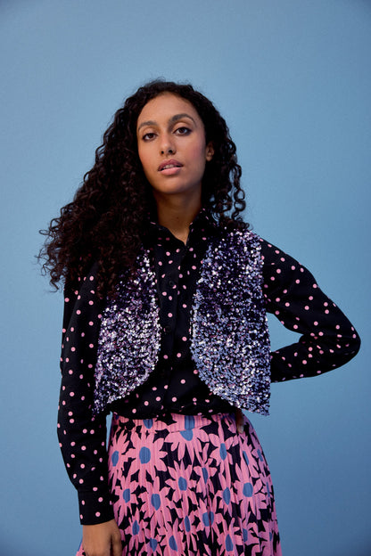 GILET RAVEL SEQUINS LILAS