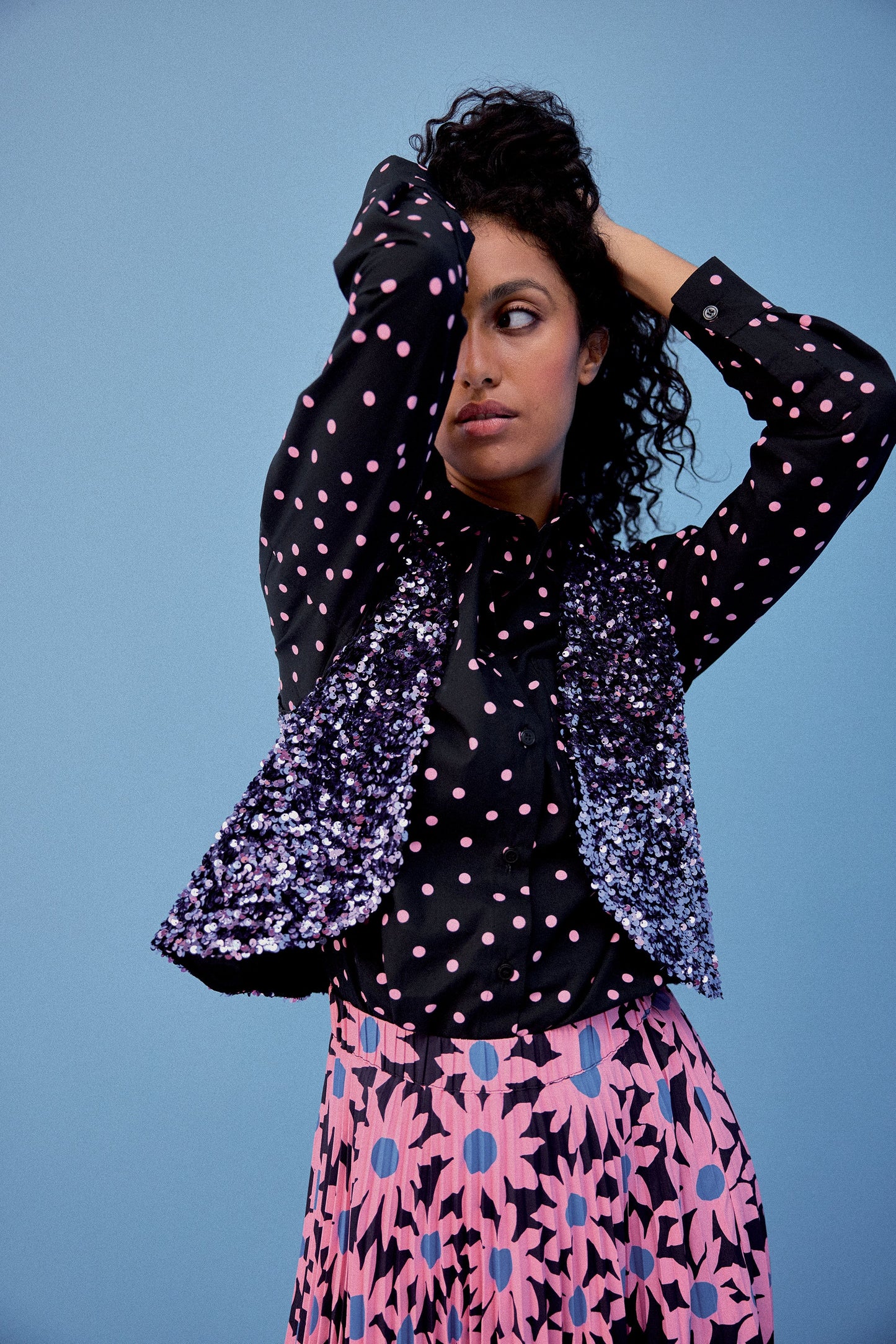 GILET RAVEL SEQUINS LILAS