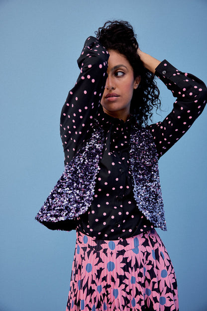 GILET RAVEL SEQUINS LILAS