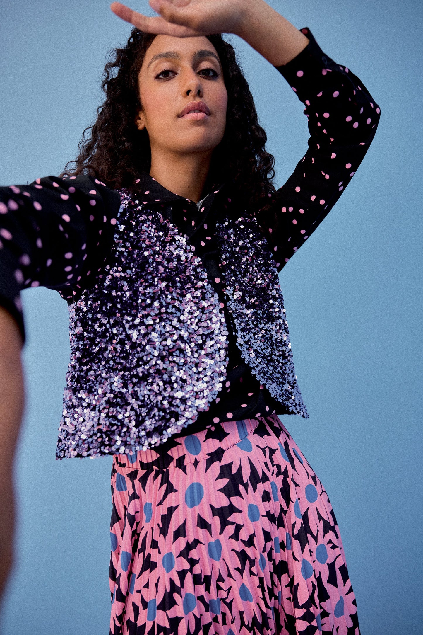 GILET RAVEL SEQUINS LILAS