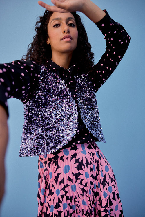 GILET RAVEL SEQUINS LILAS
