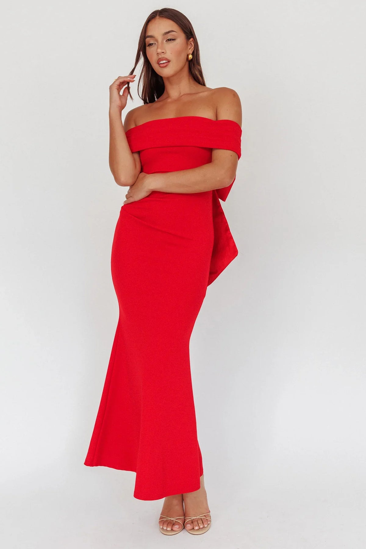 Dancing Queens Bow Back Maxi Dress Red