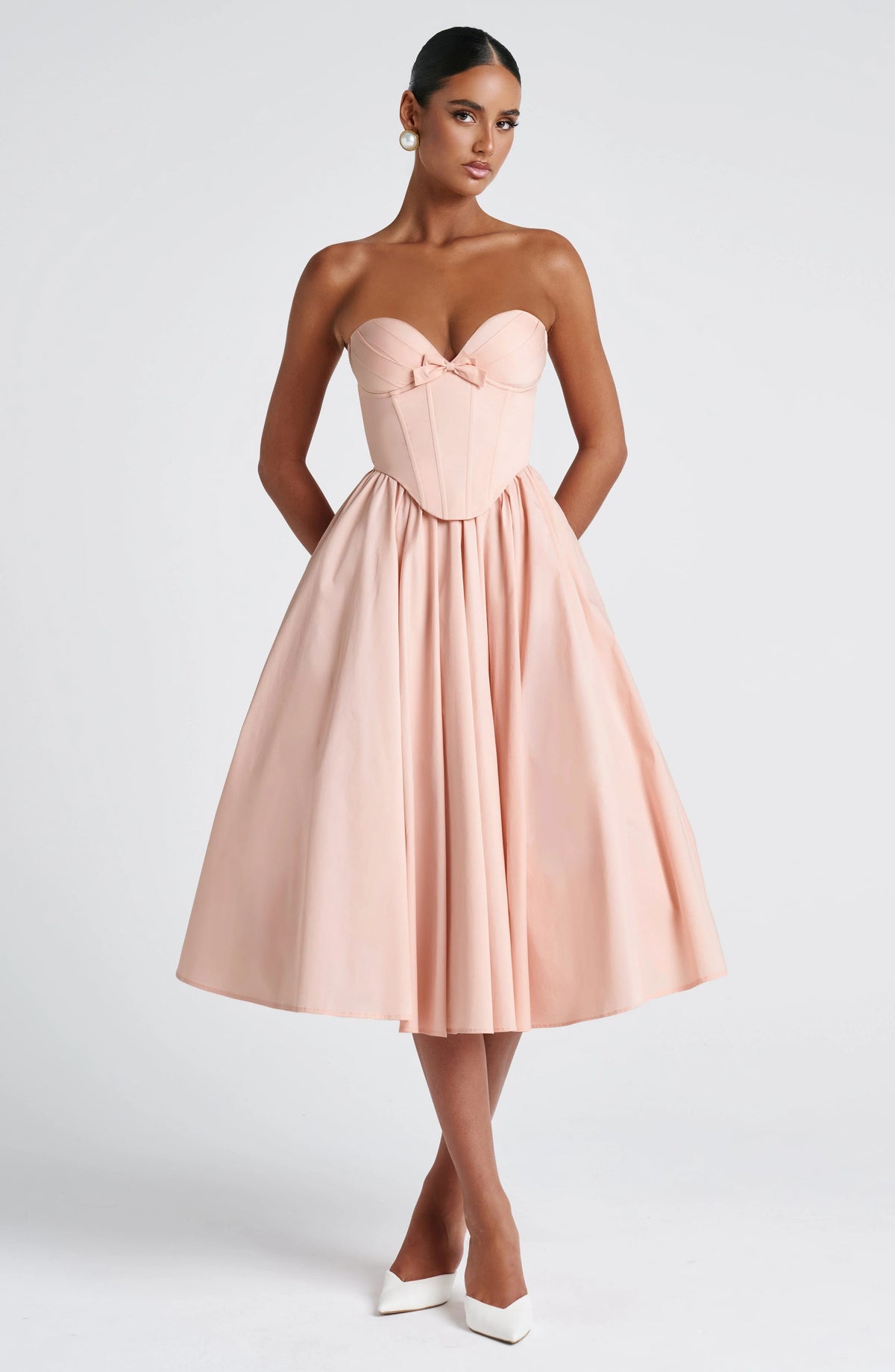 Prim Midi Dress - Soft Peach