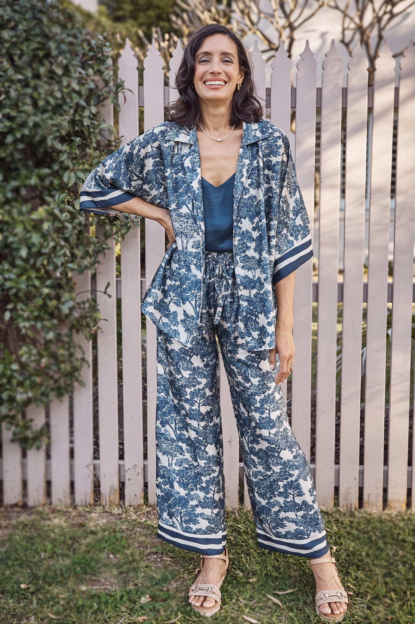 Lisa Print Pants Navy
