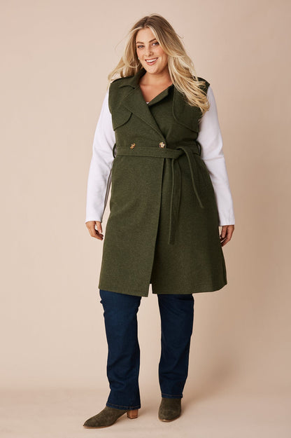 Tyra Sleeveless Jacket Olive