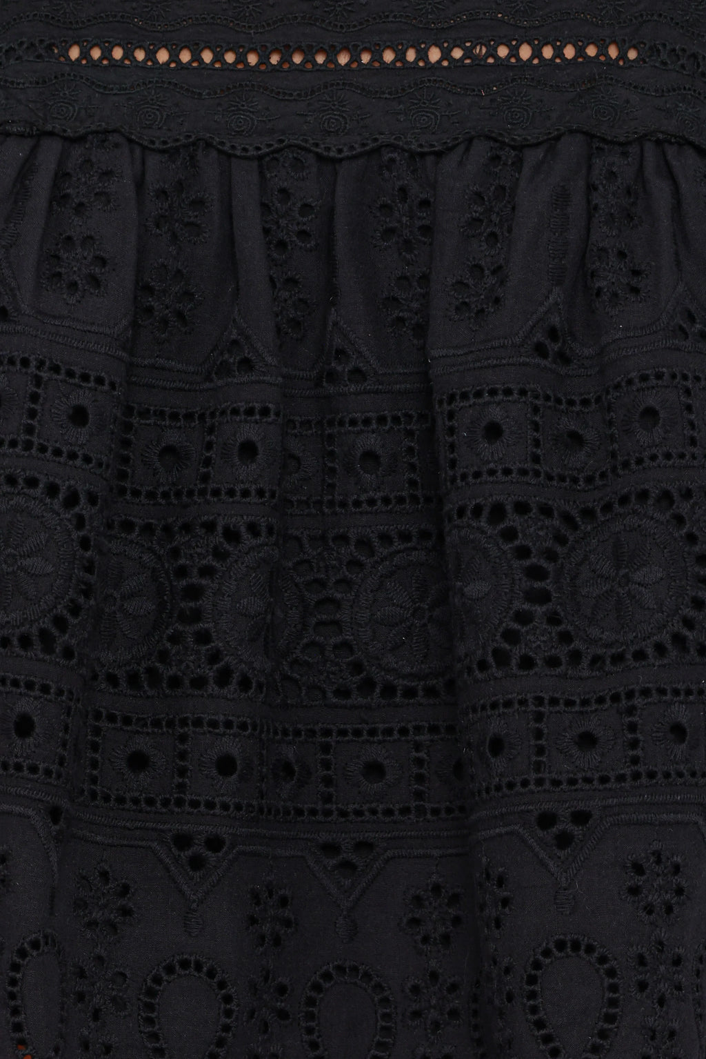 Aideen Eyelet Top - Black