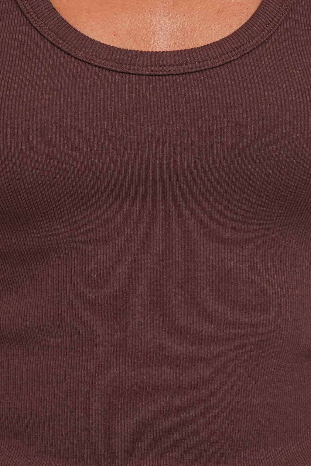 Miles Racerback Rib Knit Tank Top - Espresso