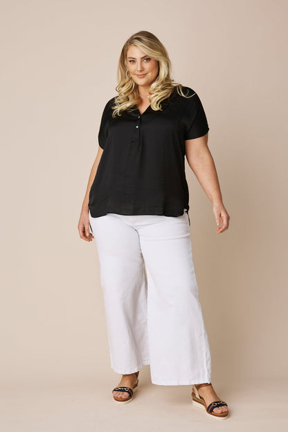 Nicole Short Sleeve Top Black