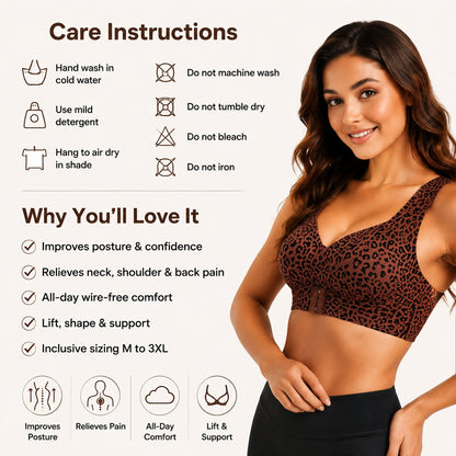 🔥LAST DAY 57% OFF - 🖤Front Closure Posture Corrector Wireless Support Bra
