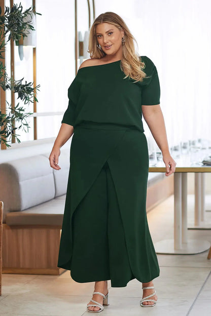 Claudette Off Shoulder Top Forest Green