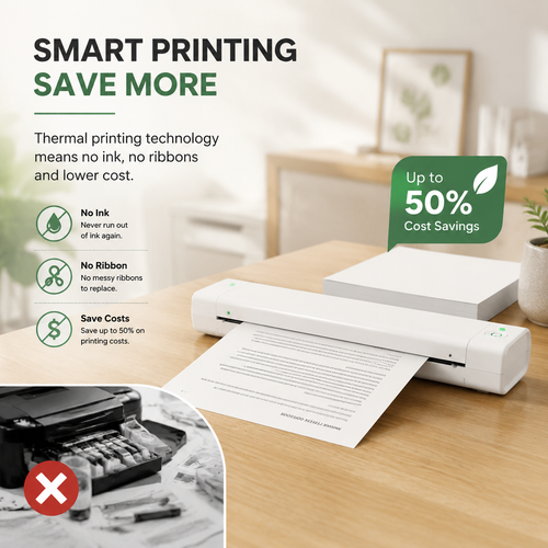 🔥Portable Printer Wireless, Compatible With Phone & Laptop