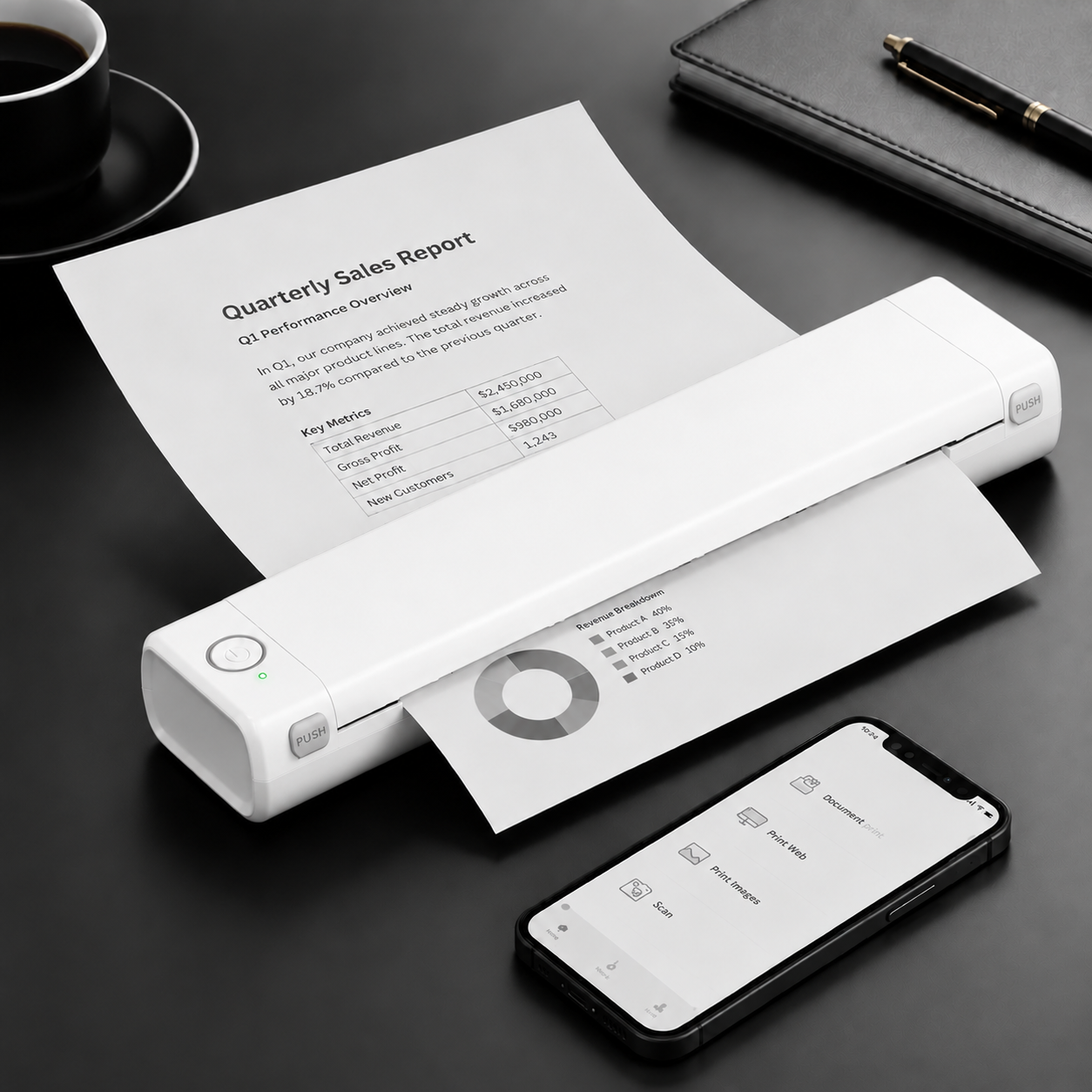 🔥Portable Printer Wireless, Compatible With Phone & Laptop