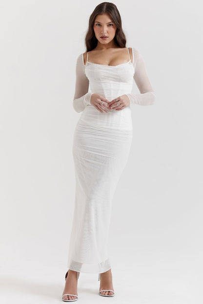 white maxi dress