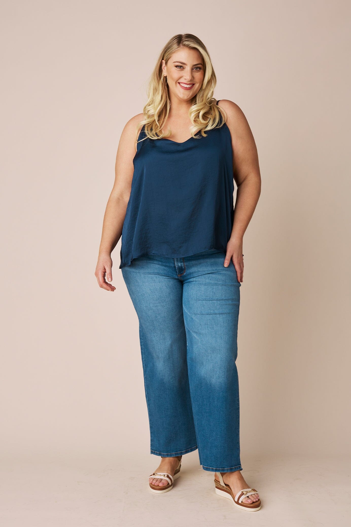Ana Reversible Neckline Camisole Top Navy