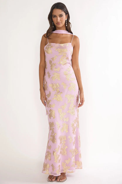 Helsi Cowl Back Maxi Dress Pink