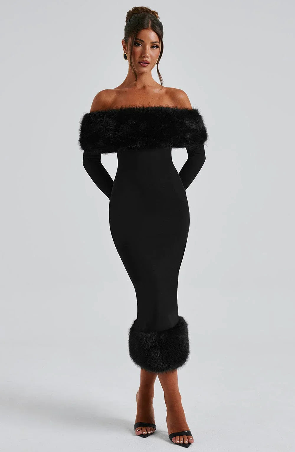 Vittoria Midi Dress-Black