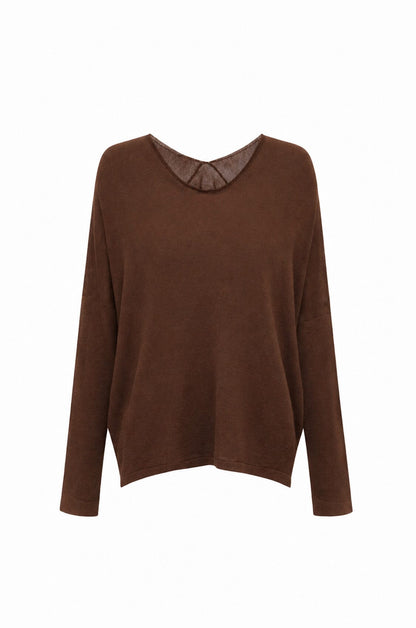 Sadie Fine Knit Jumper Chocolate
