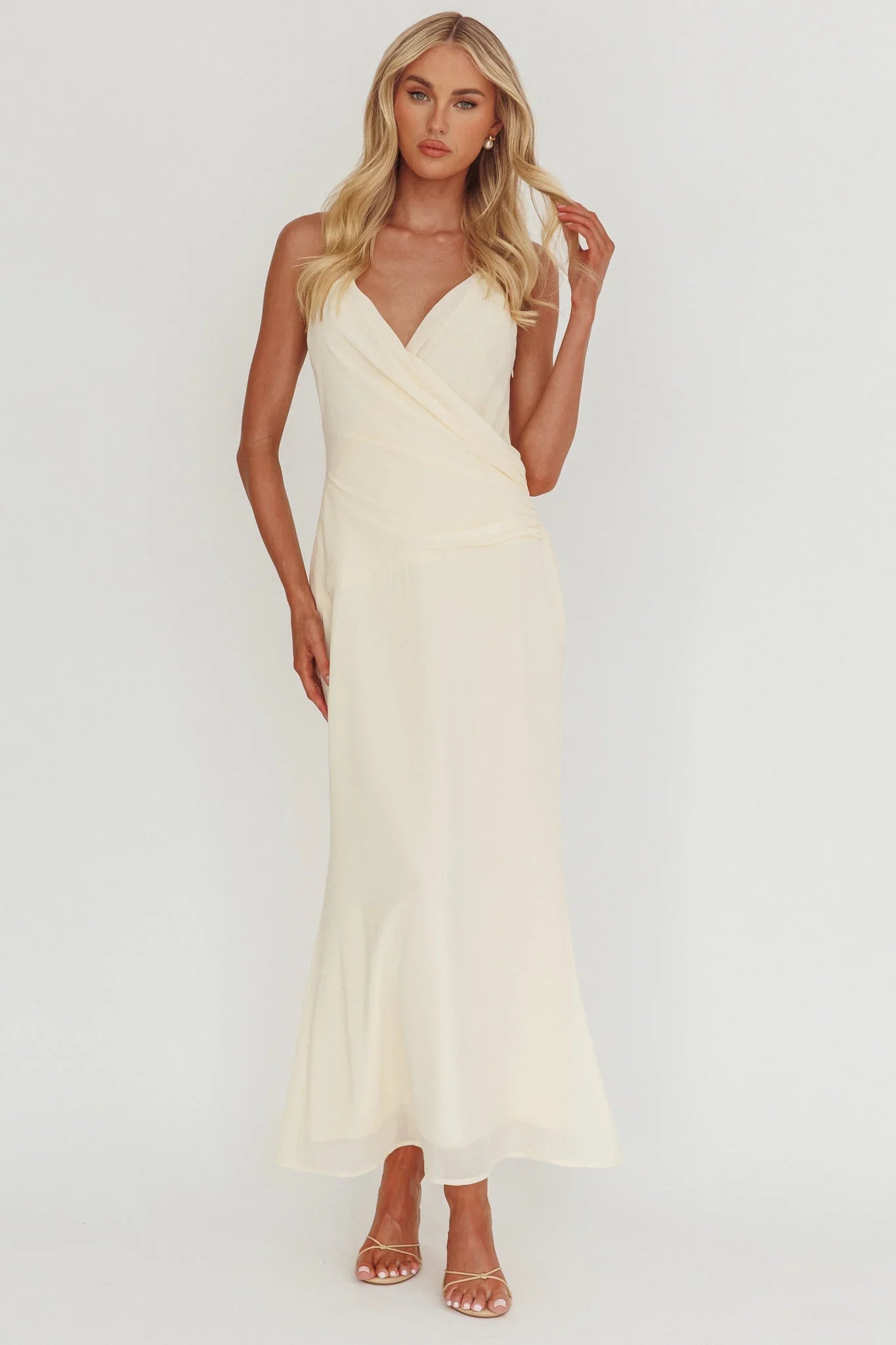 Lexxi Crossover Gathered Waist Maxi Dress Butter