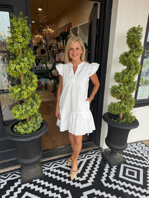 Mary Square Sierra Dress - White