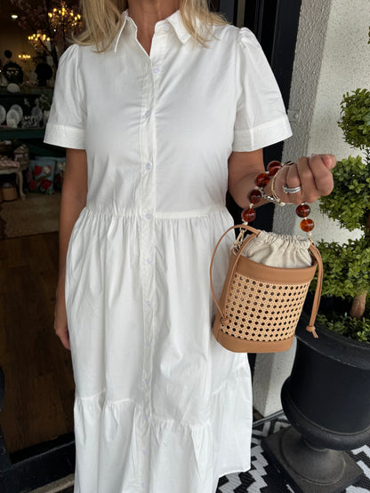 Mary Square Jema Dress - White