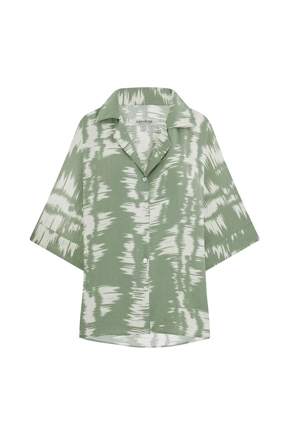 Campania Collared Short Sleeve Top Sage
