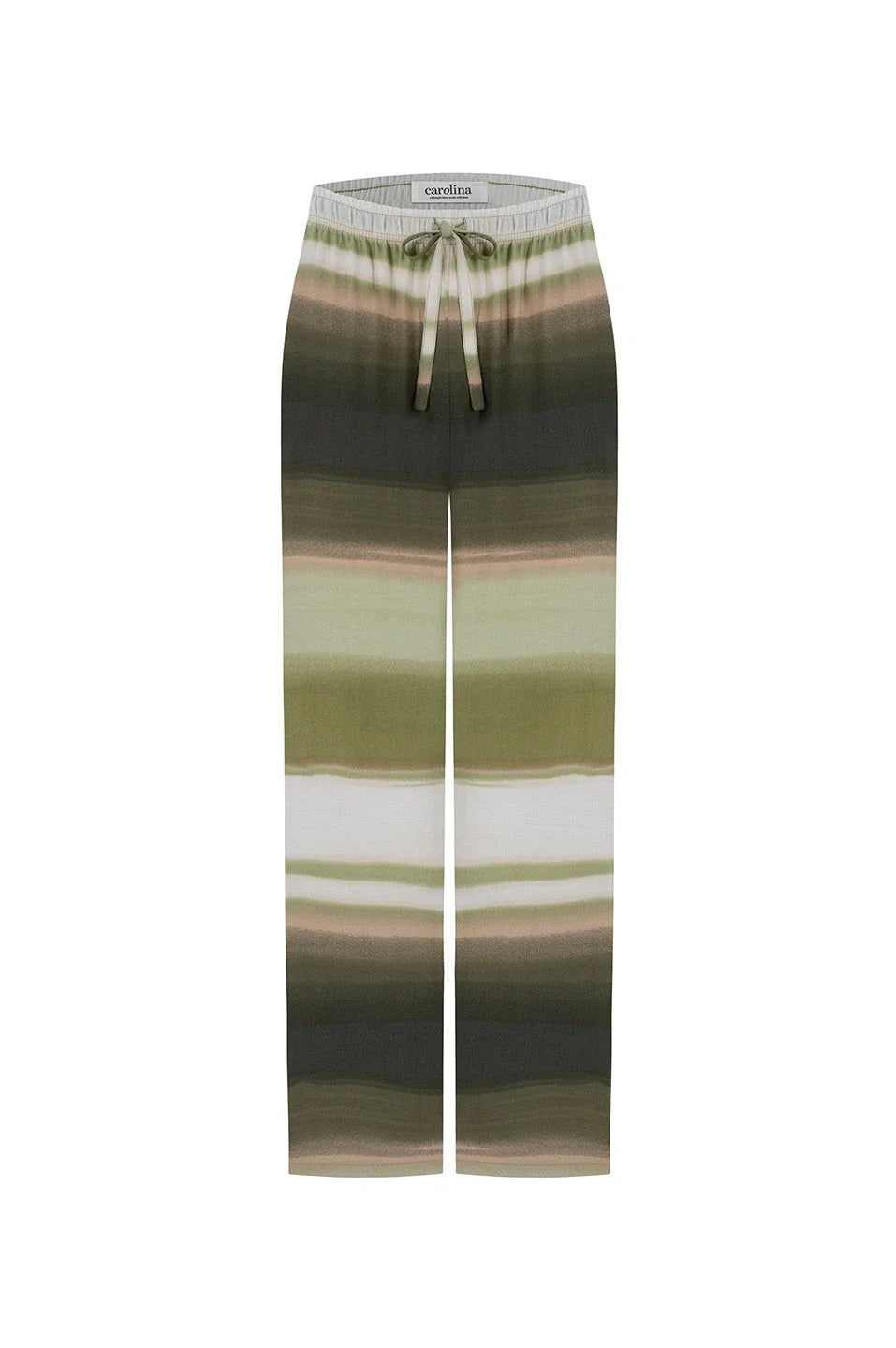 Casey Straight Leg Pants Irene Print in Olive & White