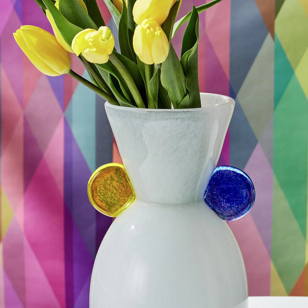 Contempo White Art Glass Vase