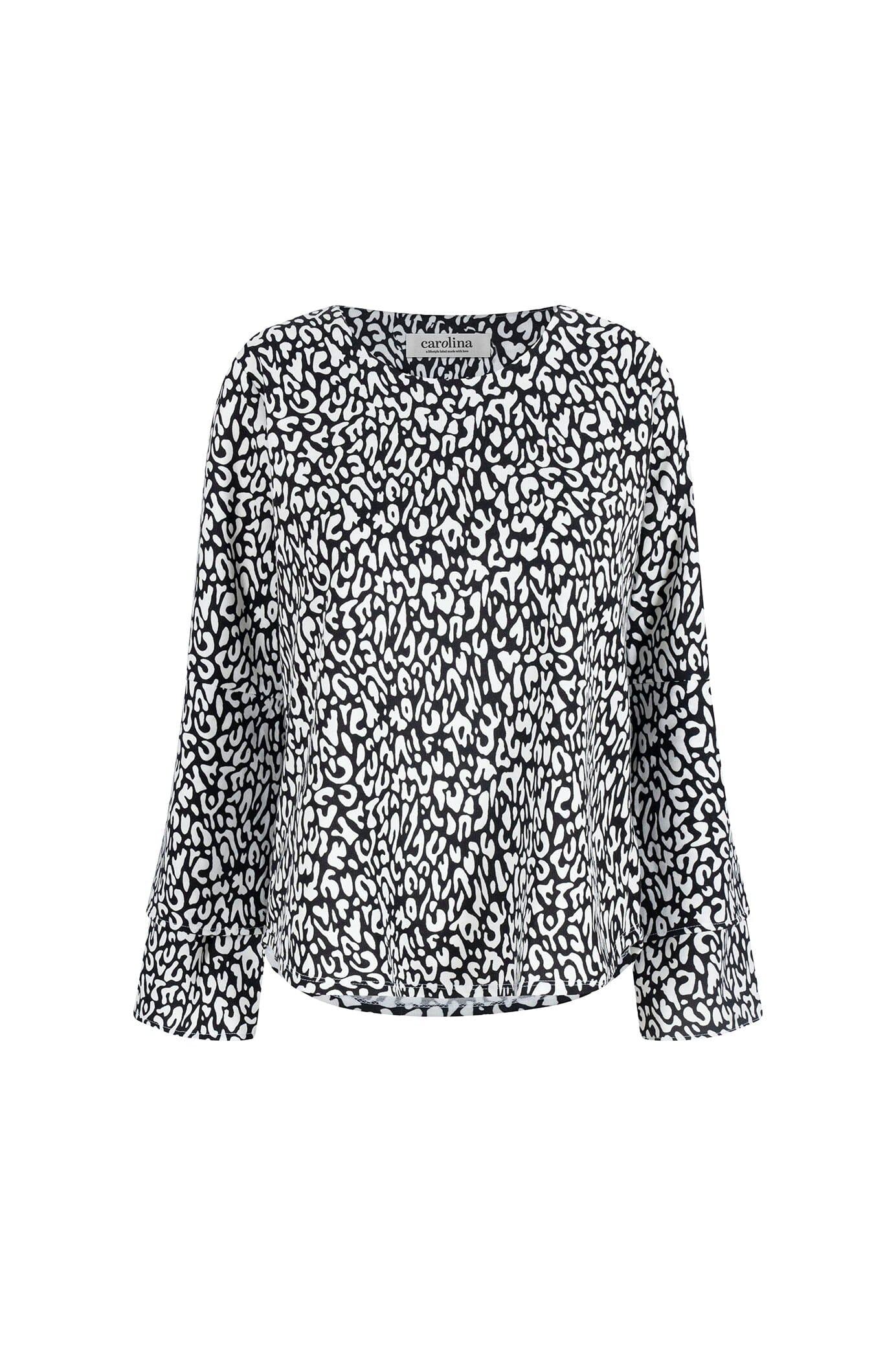 Diana Long Sleeve Top Black and White