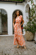 Dominique Pink One-Shoulder Ruffle Maxi Dress