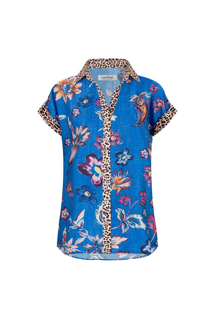Eden Print Top Cobalt