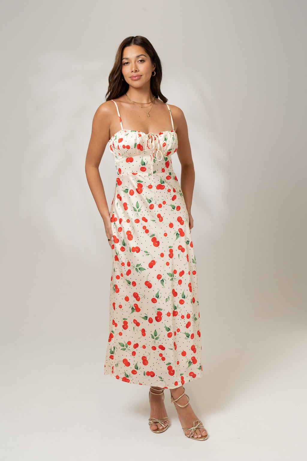 Emily Classic Maxi Dress - Cherry Print