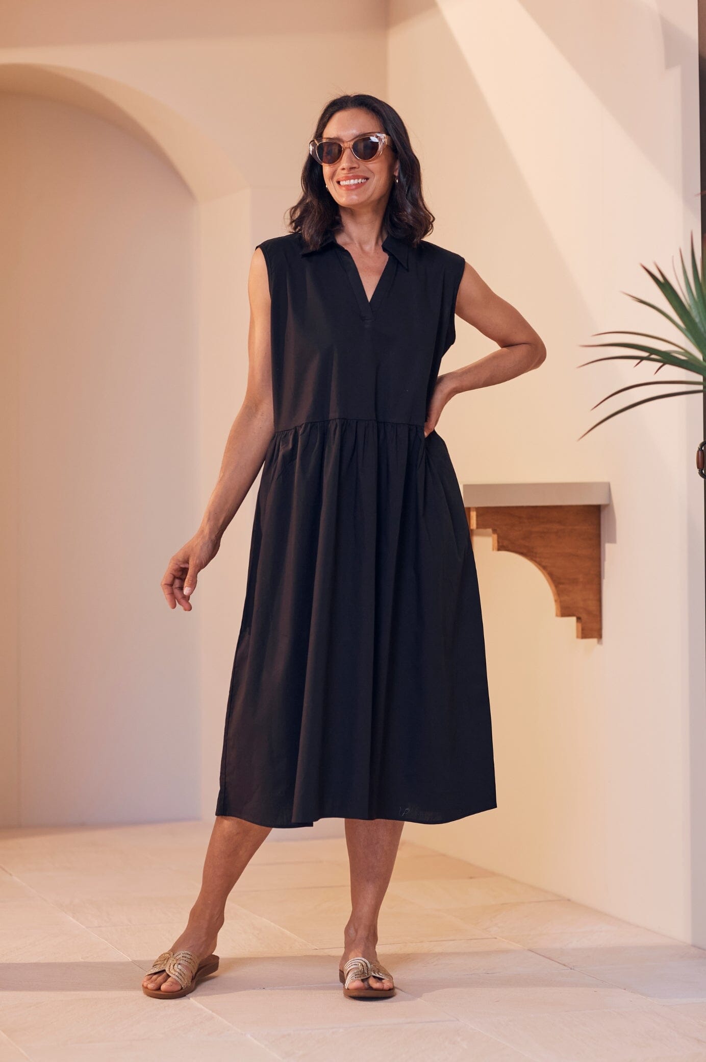 Emme Collared Dress Black