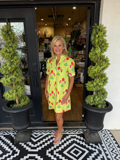 Reese Dress - Lime Green Mix