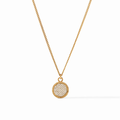 Fleur-de-Lis Solitaire Necklace Pave Cubic Zirconia