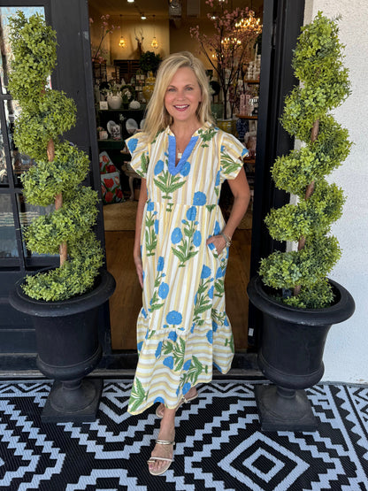 Talia Dress - Blue Mix