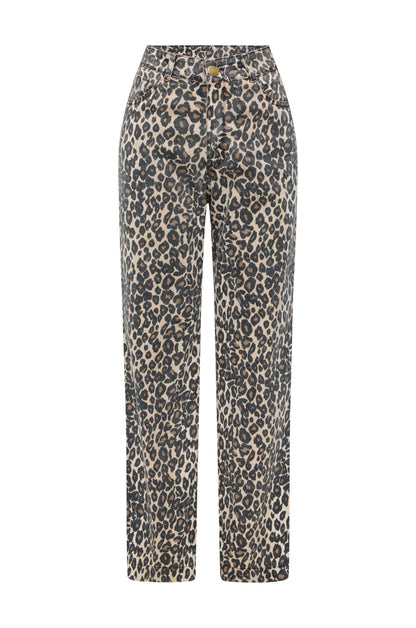 Gloria Animal Print High Rise Jeans