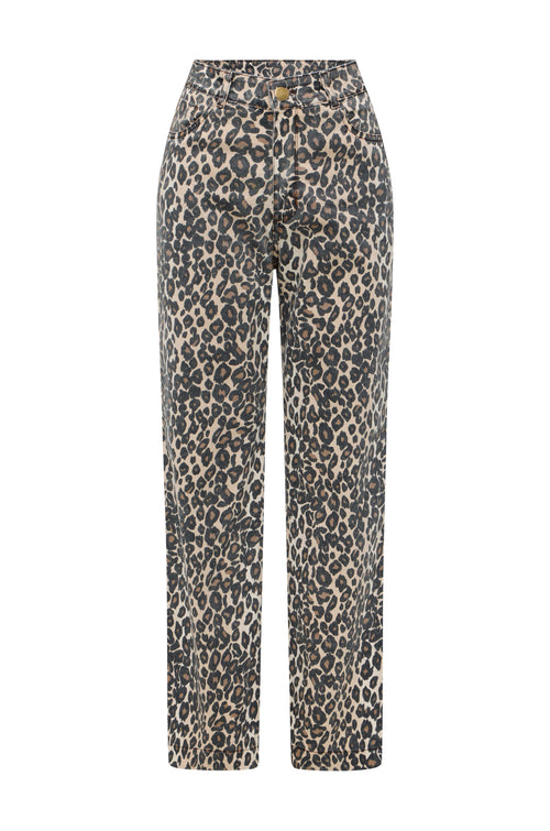 Gloria Animal Print High Rise Jeans