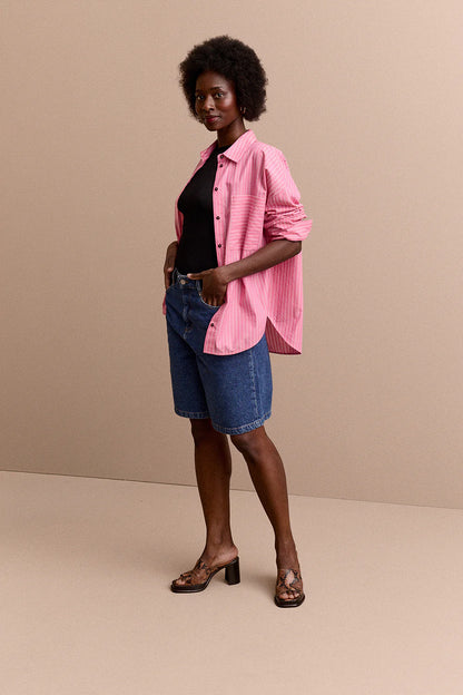 CHEMISE OMER RAYURES ROSES