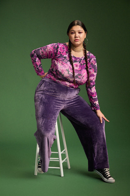 BODY HUGO PURPLE FLOWERS