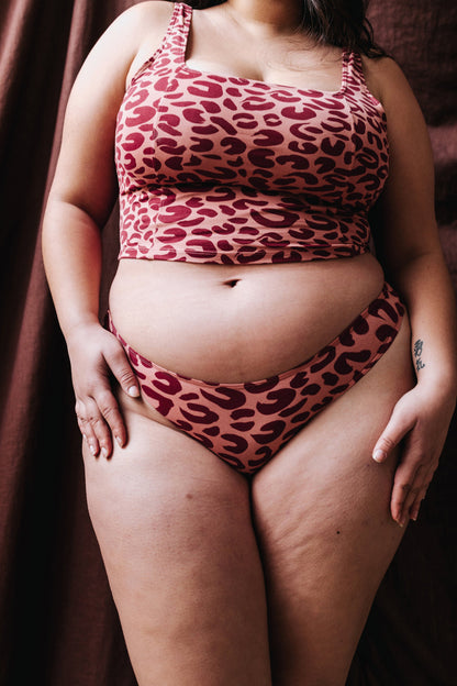 LOT DE DEUX CULOTTES ALMA LEOPARD PINK & UNI